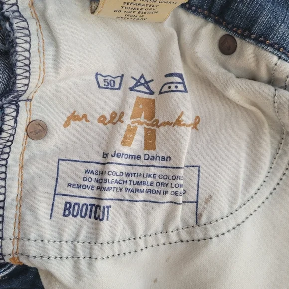 7 For All Mankind Bootcut Womens 28 Rise 8" Denim Flare Stretch Blue Stretchy - Picture 11 of 12